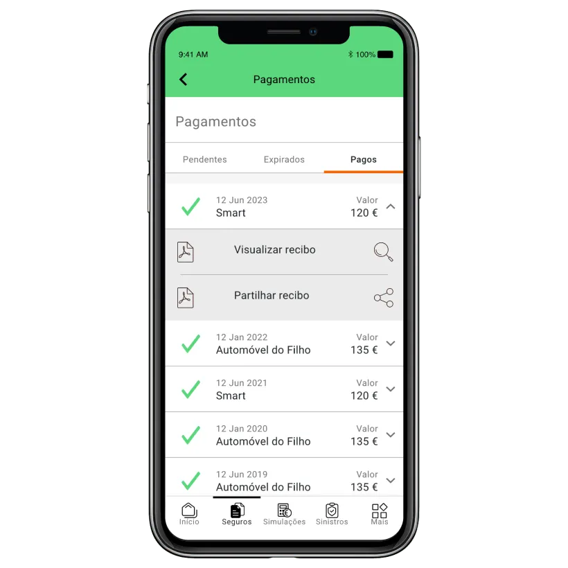 App myLOGO Controlar Pagamentos