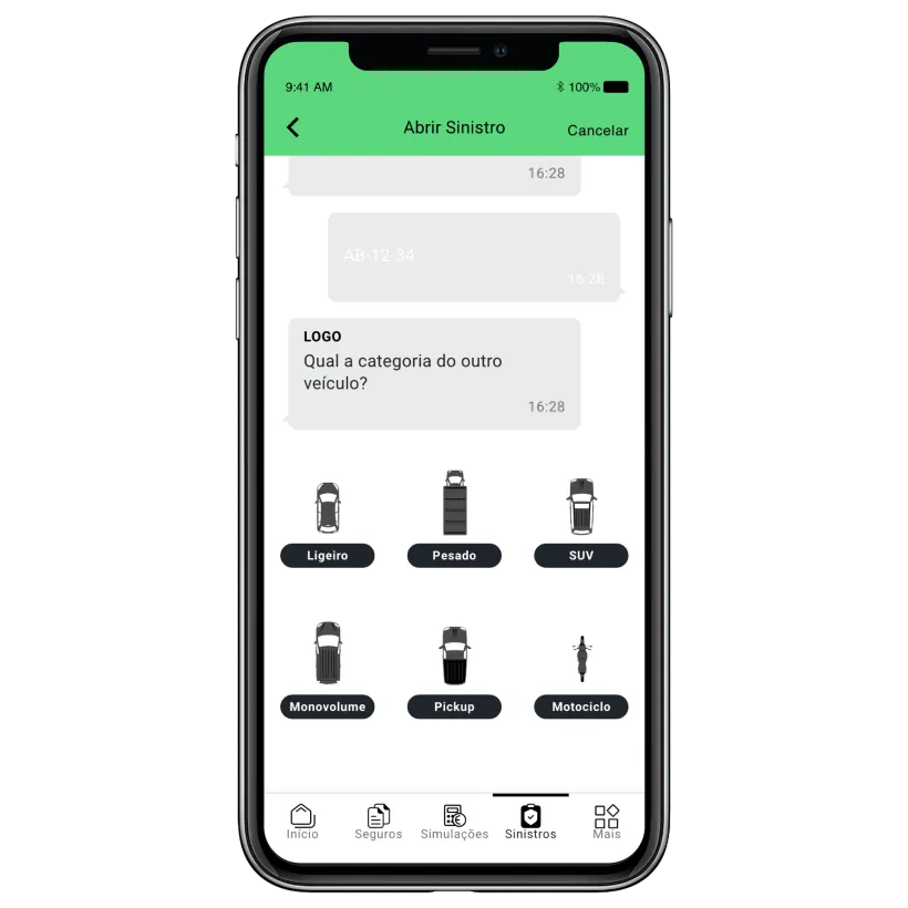 App myLOGO Participar Sinistro