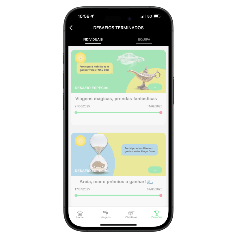 ecrã da app Ganha LOGO que mostra os prémios que é possível ganhar