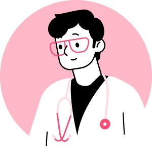 Icon assistência médica, fundo rosa